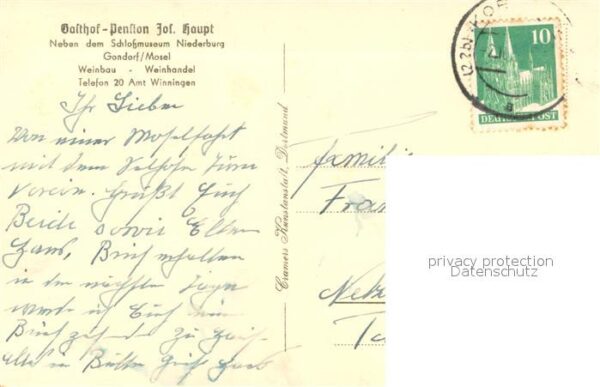 Gondorf Mosel Fliegeraufnahme mit Gasthof Pension Haupt und Schlossmuseum Nieder – Bild 2