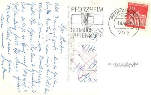Broetzingen Marktplatz Christus Kirche Postamt Schule – Bild 2