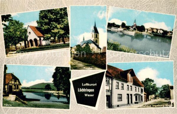 Luechtringen Ehrenmal Kirche An der Weser Faehre Geschaeftshaus Meier