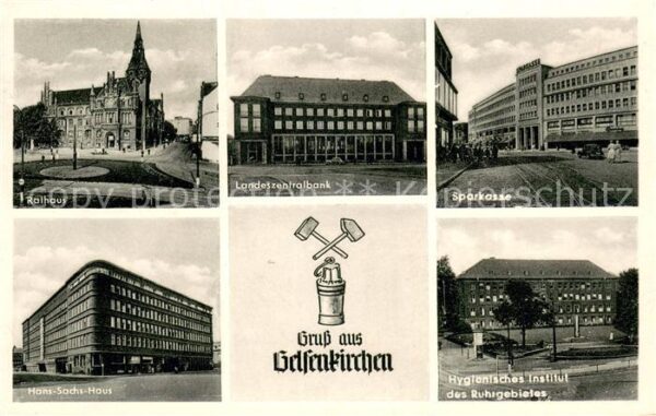 Gelsenkirchen Rathaus Landeszentralbank Sparkasse Hans Sachs Haus Hygienisches I