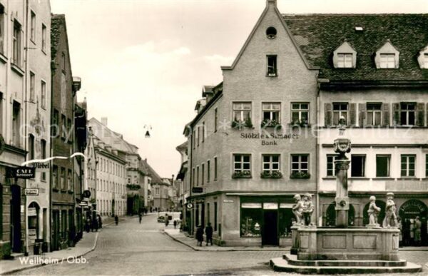 Weilheim Oberbayern Ortspartie mit Brunnen