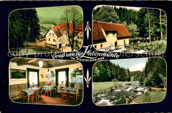 Luetzenreuth Gasthaus Pension Entenmuehle Gaststube Landschaftsbild