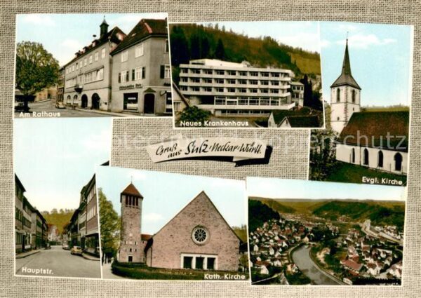 Sulz Neckar Rathaus Neues Krankenhaus Ev Kirche Hauptstr Kath Kirche Fliegeraufn