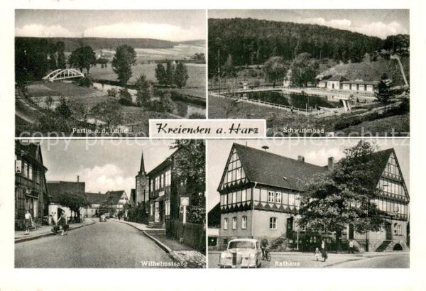Kreiensen Partie an der Leine Schwimmbad Wilhelmstrasse Rathaus