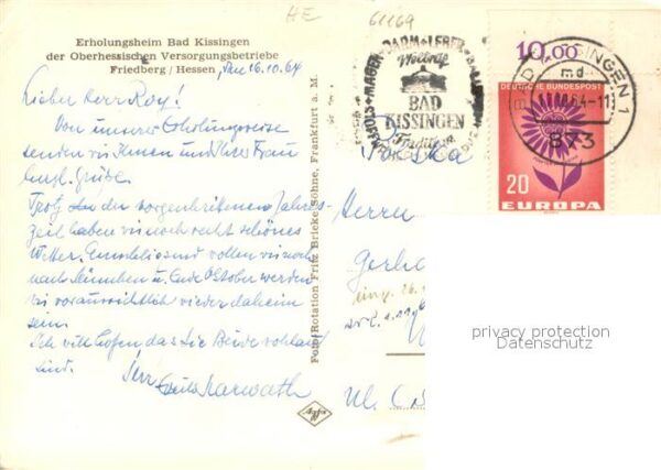 Bad Kissingen Erholungsheim der Oberhess Versorgungsbetriebe Friedberg – Bild 2