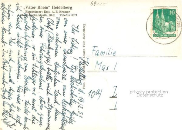 Heidelberg Neckar Gasthaus Vater Rhein – Bild 2
