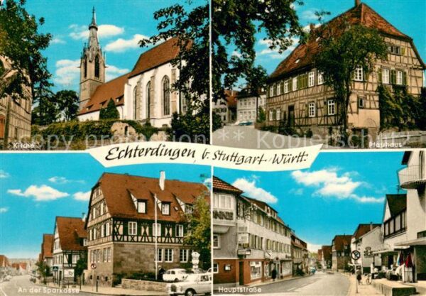 Echterdingen Kirche Pfarrhaus Sparkasse Hauptstrasse
