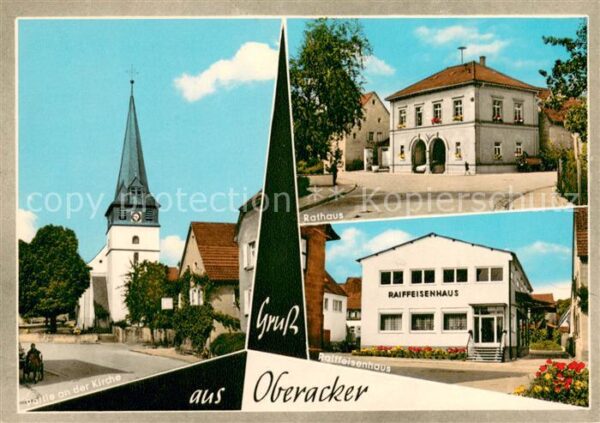 Oberacker Kirche Rathaus Raiffeisenhaus