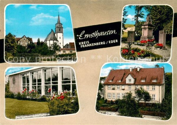 Ernsthausen Burgwald Kirche Ehrenmal Dorfgemeinschaftshaus Schule
