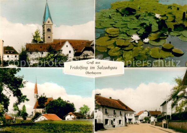 Fridolfing Kirchen Seerosenteich Ortspartie