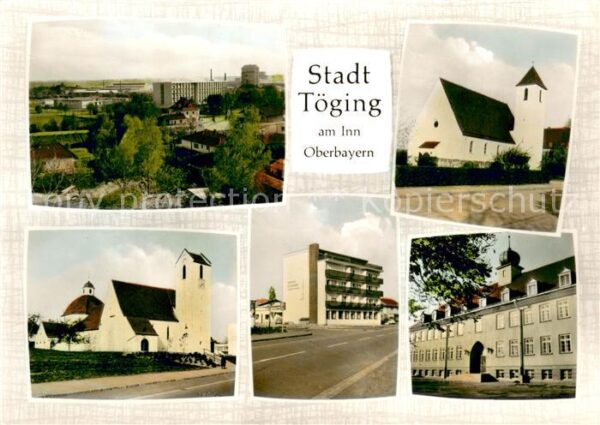 Toeging Inn Panorama Kirchen Strassenpartie Rathaus
