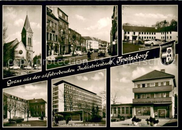 Troisdorf Ev Kirche Wilhelmstrasse Rathaus Ev Schule Hochhaus Dynamit Nobel AG K