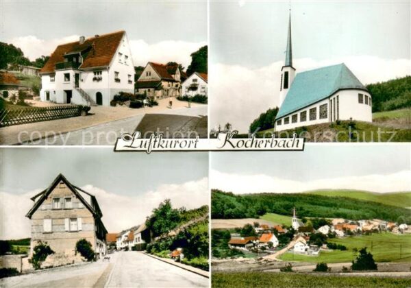Kocherbach Ortspartien Kirche Panorama