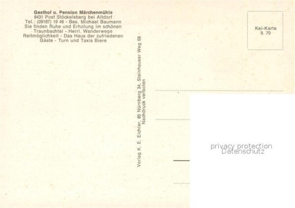Stoeckelsberg Gasthof Pension Maerchenmuehle – Bild 2