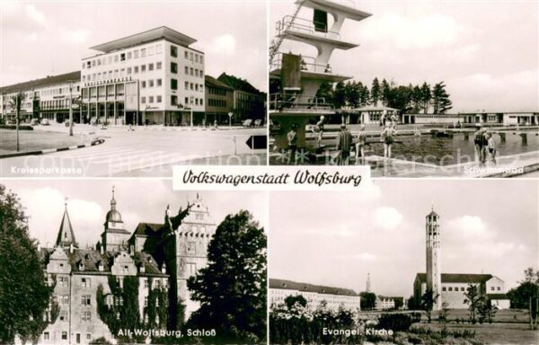 Wolfsburg Kreissparkasse Schwimmbad Schloss Kirche Volkswagenstadt