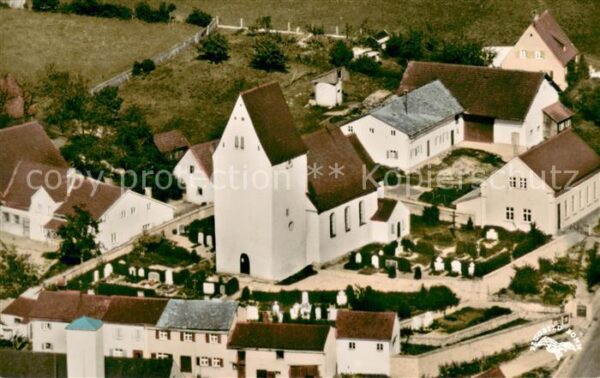 Weilheim Donauwoerth Katholische Pfarrkirche Fliegeraufnahme