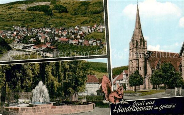 Hundelshausen Witzenhausen Kirche Brunnen Eichhoernchen Fliegeraufnahme