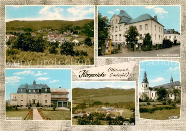 Koerperich Eifel Ortspanorama Amtsverwaltung Altersheim Freibad Kirche
