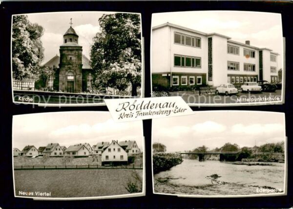 Roeddenau Kirche Schule Partie an der Eder Neues Viertel Wohnsiedlung