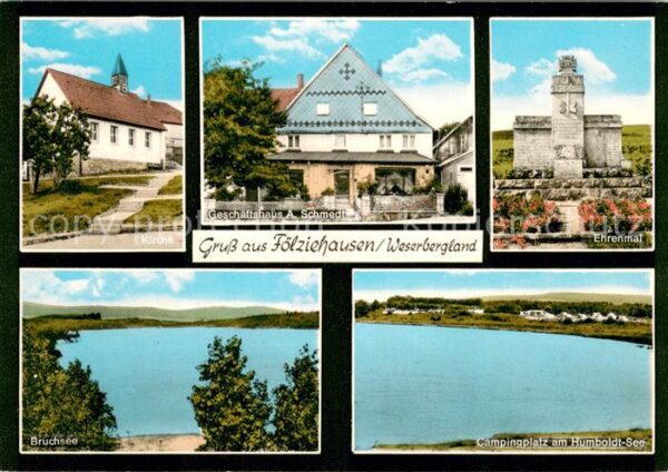 Foelziehausen Kirche Geschaeftshaus Ehrenmal Bruchsee Campingplatz am Humboldtse