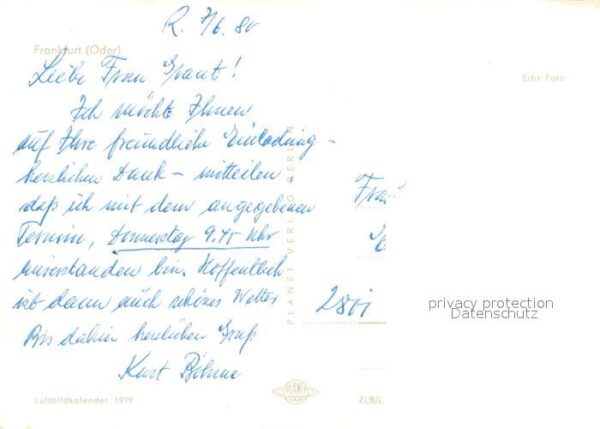 Frankfurt Oder Fliegeraufnahme aus Luftbildkalender 1979 – Bild 2