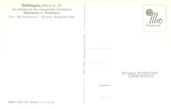 uehlingen-Birkendorf Gasthaus zum Posthorn Denkmal Gedenkstein – Bild 2