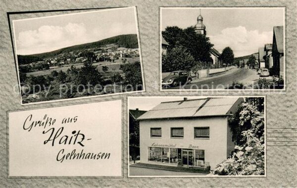 Haitz Panorama Lebensmittelgeschaeft Strassenpartie mit Kirche