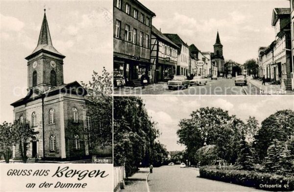 Bergen Dumme Kirche Hauptstrasse Ortspartie