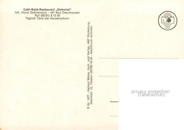 Bad Oeynhausen Wald Restaurant und Cafe Siekertal Tanzsaal – Bild 2