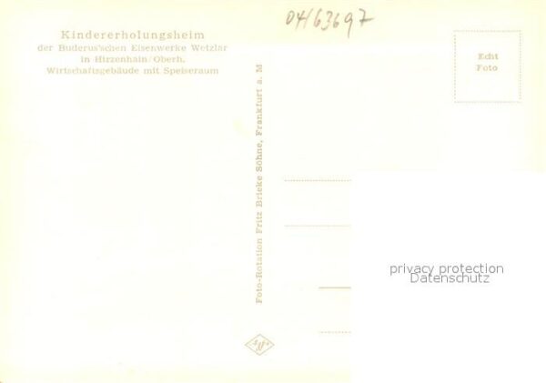 Hirzenhain Wetteraukreis Kindererholungsheim der Buderusschen Eisenwerke Wetzlar – Bild 2