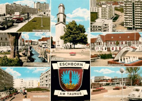 Eschborn Berliner Strasse Oberortstrasse Ev Kirche Bremer Strasse Brunnen Stadtp