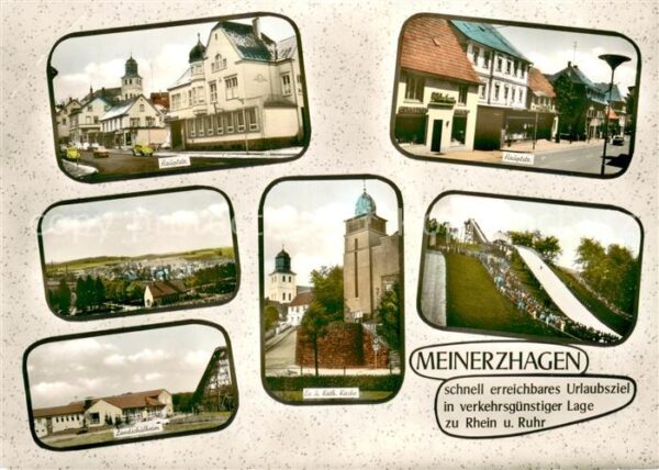 Meinerzhagen Hauptstrasse Panorama Landschulheim Ev und Kath Kirche Sprungschanz