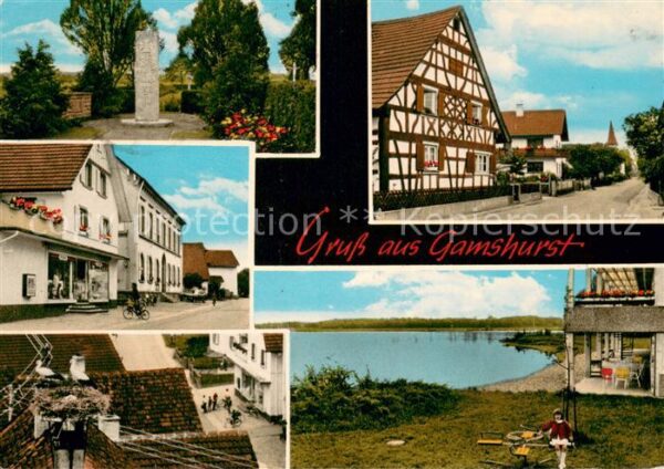 Gamshurst Denkmal Ladenschaeft Fachwerkhaus Strassenpartie Storchennest Haus am