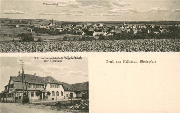 Kallstadt Rheinland-Pfalz Panorama Winzervereinwirtschaft Karl Georgens