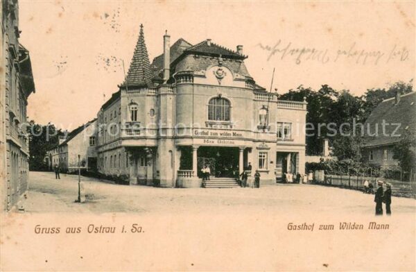 Ostrau Sachsen Gasthof zum Wilden Mann