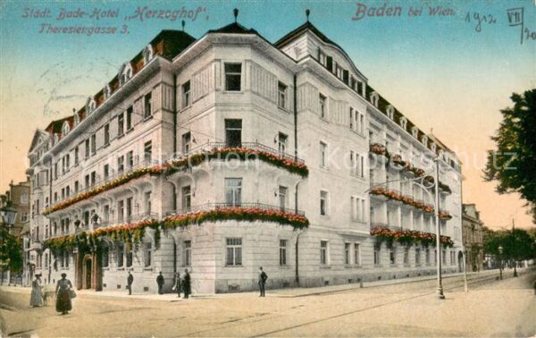 Baden Wien Staedt Bade Hotel Herzoghof