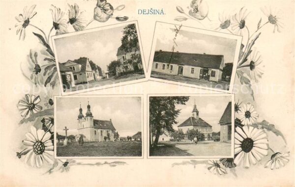 Dejsina Deuschina Czechia Ortsansichten Kirche Rathaus