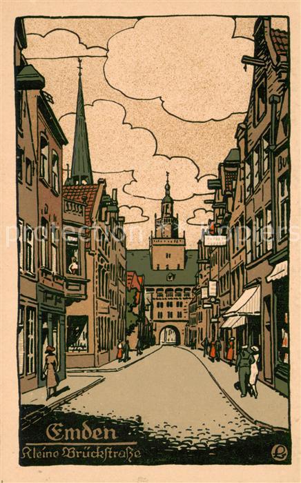 Emden  Ostfriesland Kleine Brueckstrasse Illustration