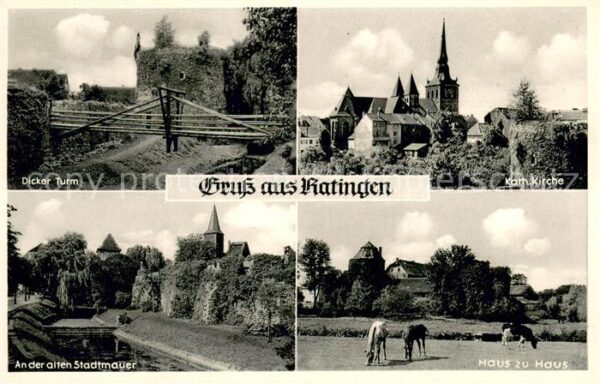 Ratingen Dicker Turm Kath Kirche An der alten Stadtmauer Haus zu Haus