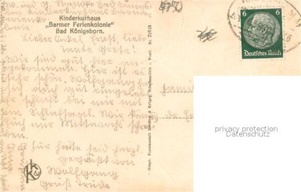 Bad Koenigsborn Unna Kinderkurhaus Barmer Ferienkolonie – Bild 2