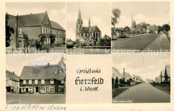 Herzfeld Westfalen Ida Schule Ida Kirche Suedl Dorfeingang Dorfmitte Woerdestras
