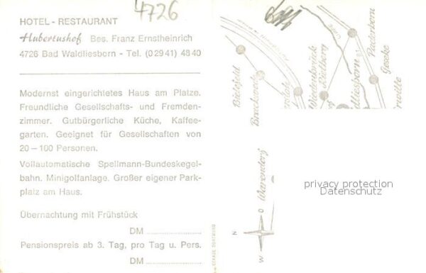 Bad Waldliesborn Hotel Restaurant Hubertushof Gastraum Minigolf Kegelbahn – Bild 2