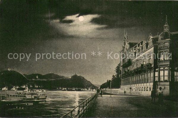 Bad Godesberg Mondnacht am Rhein mit Rheinhotel Dreesen