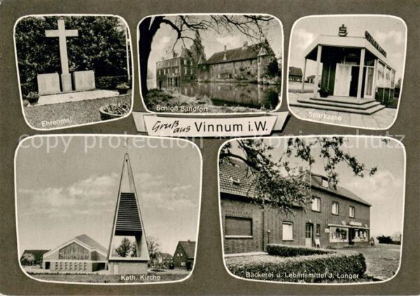 Vinnum Ehrenmal Schloss Sandfort Sparkasse Kath Kirche Baeckerei Langer