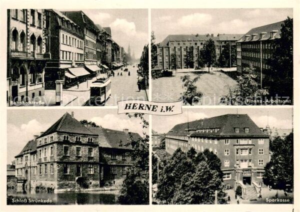Herne Westfalen Bahnhofstrasse Finanz Arbeitsamt Schloss Struenkede Sparkasse