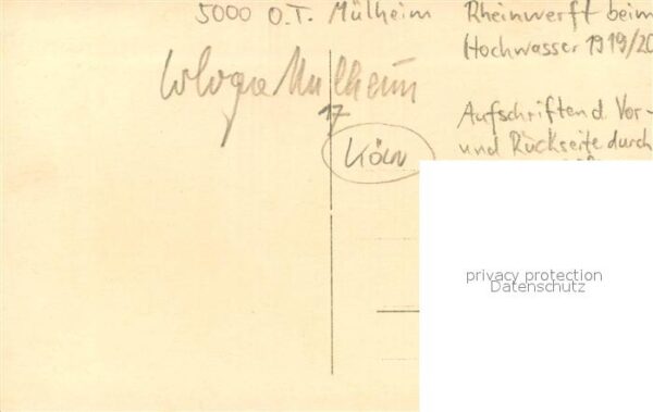 Muelheim Rhein Rheinwerft beim Hochwasser 1919 – Bild 2