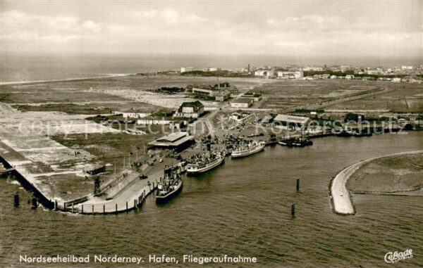 Norderney Nordseebad Hafen Fliegeraufnahme