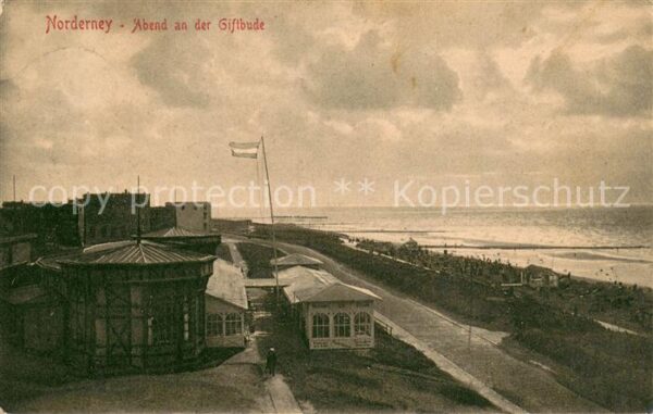 Norderney Nordseebad Abend an der Giftbude