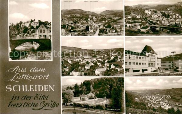 Schleiden Eifel Schloss Panorama Rathaus Gymnasium Schwimmbad