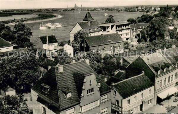 Porz Koeln Stadtblick mit Rheinpartie